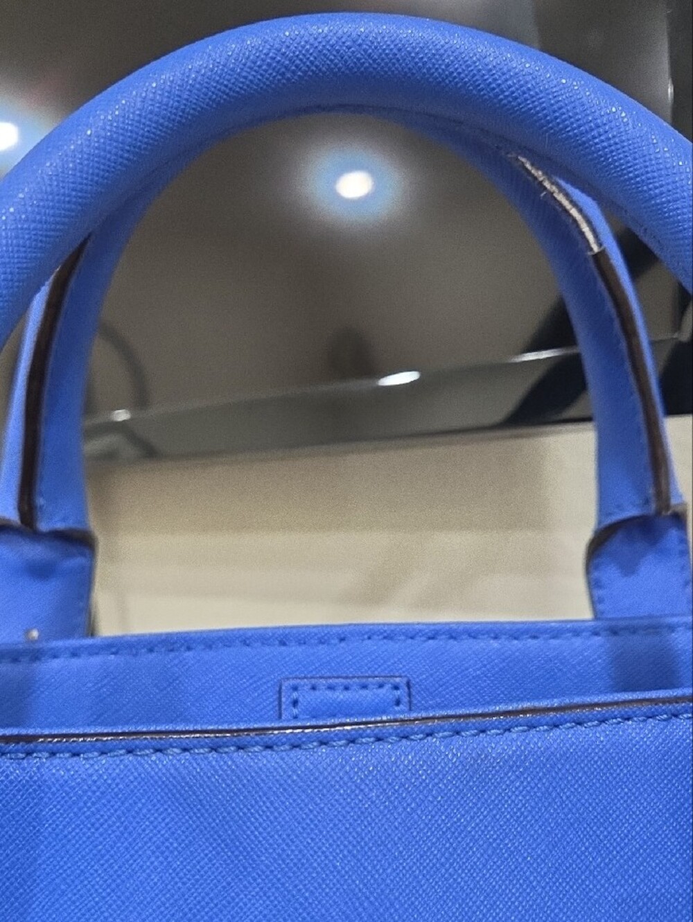 kate spade Electric Blue Saffiano Satchel with Removable Strap - Picture 4 of 5